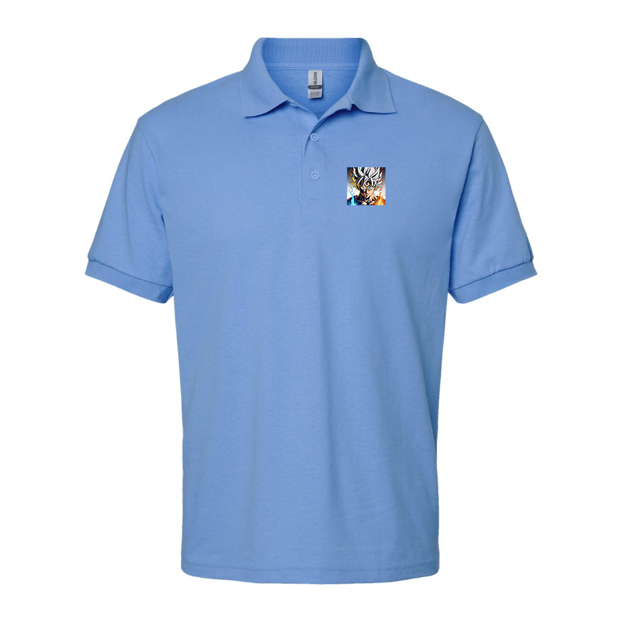 Men's Goku Fire Dragon Ball Z Cartoon Dry Blend Polo