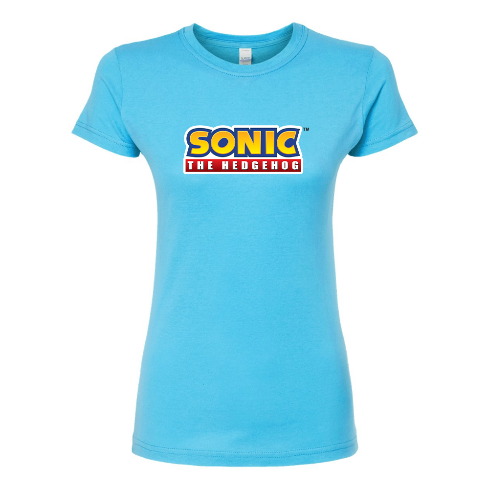 Women's Sonic The Hedgehog Cartoon Round Neck T-Shirt