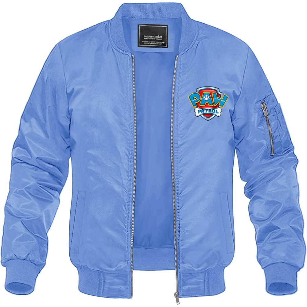 Men's Paw Patrol Cartoon Lightweight Bomber Jacket Windbreaker Softshell Varsity Jacket Coat