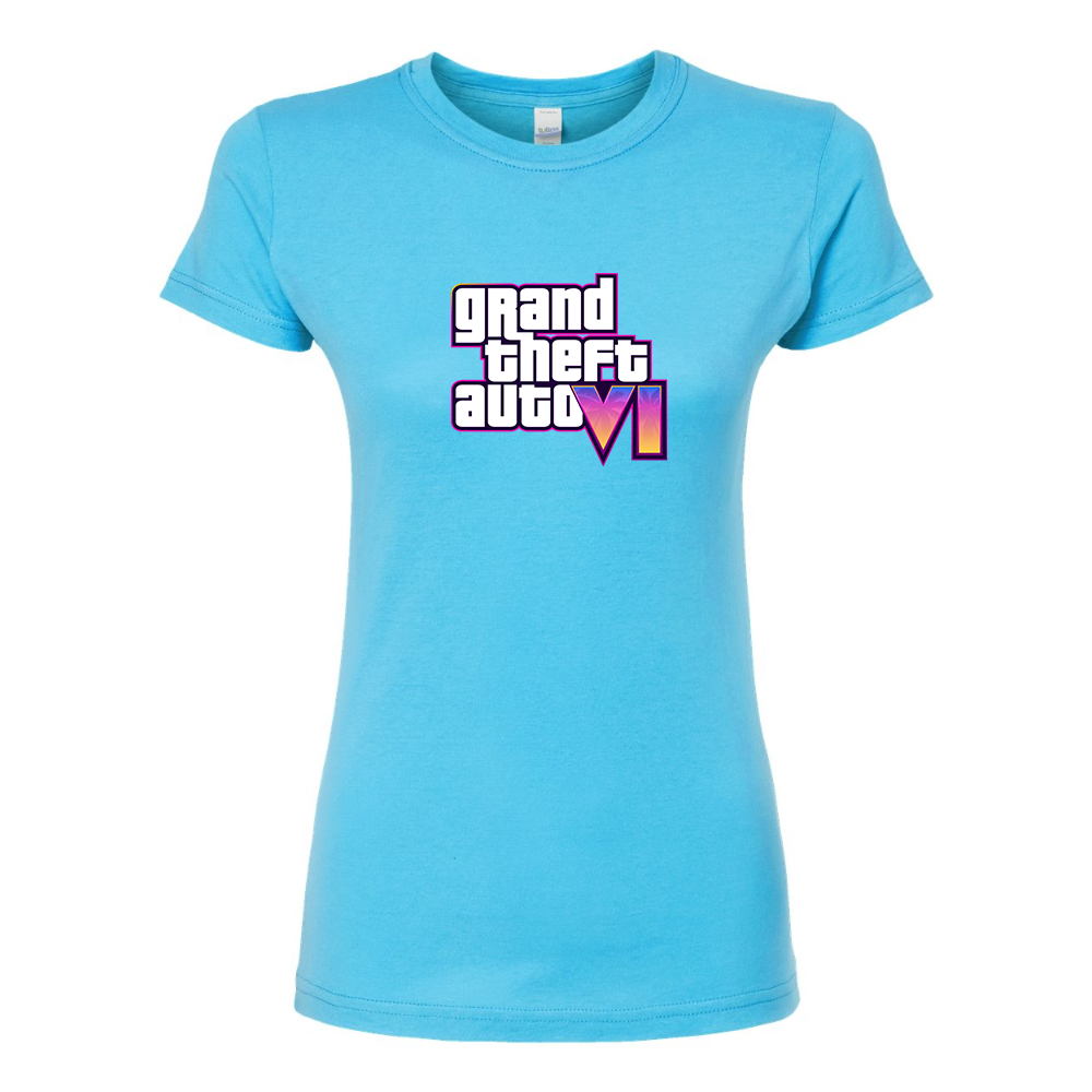 Women’s GTA 6 Grand Theft Auto VI Round Neck T-Shirt Game