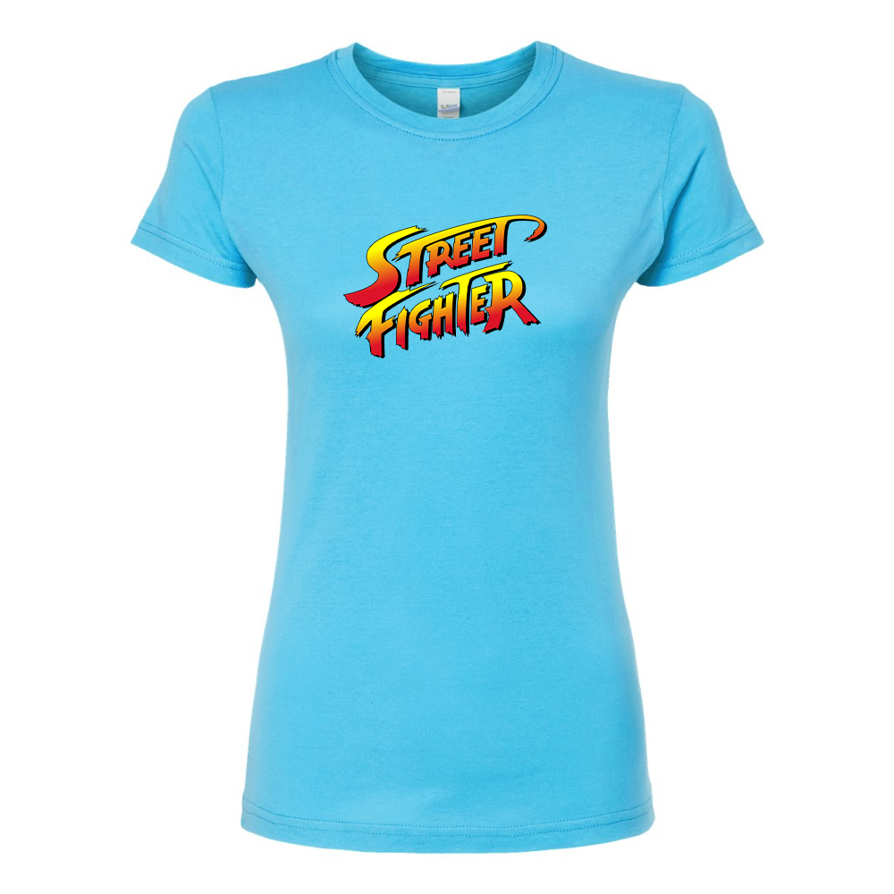 Women's Street Fighter Game Round Neck T-Shirt