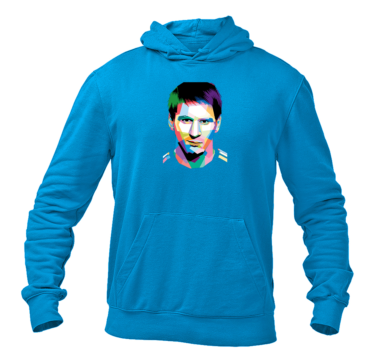 Men's Lionel Messi Face Art Soccer Pullover Hoodie