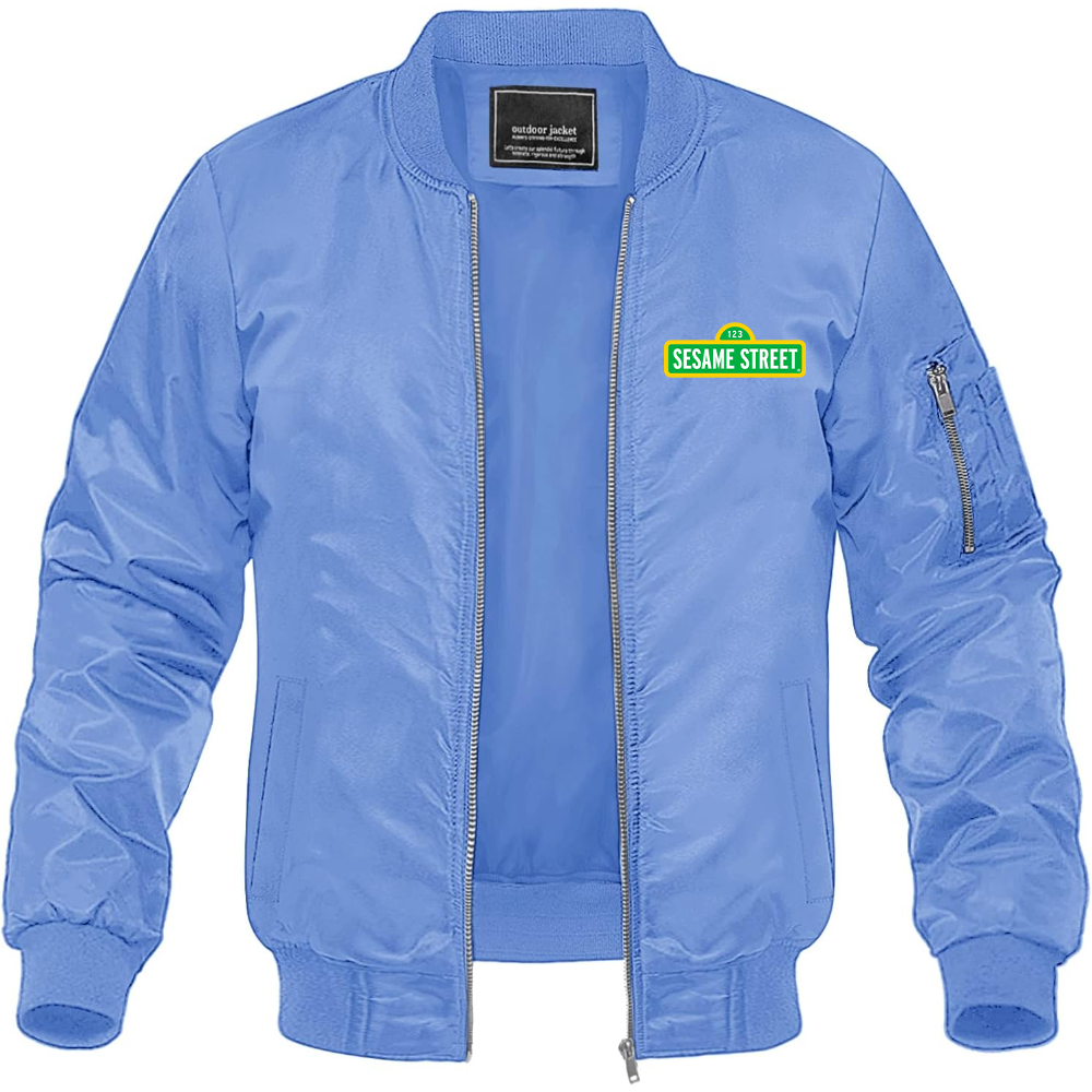 Men's Sesame Street Show Lightweight Bomber Jacket Windbreaker Softshell Varsity Jacket Coat