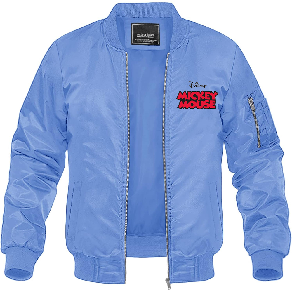 Men's Mickey Mouse Disney Lightweight Bomber Jacket Windbreaker Softshell Varsity Jacket Coat