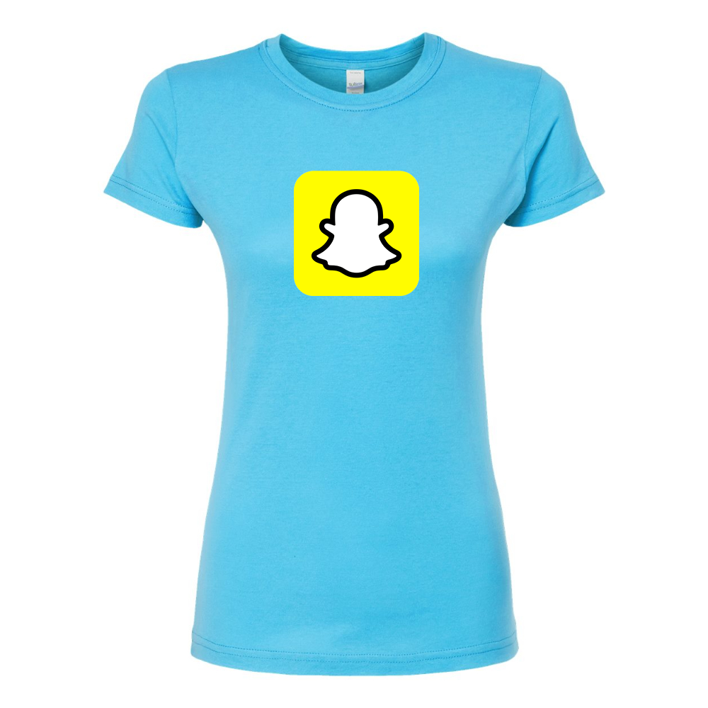 Women's Snapchat Social Round Neck T-Shirt