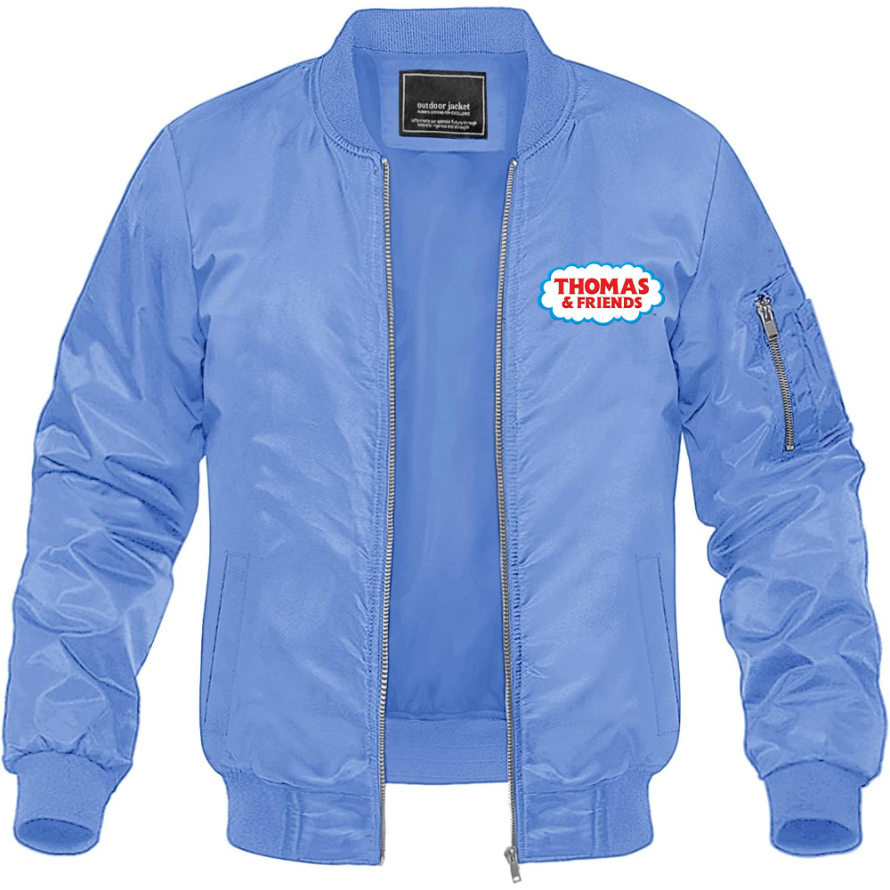 Men's Thomas & Friends Cartoons Lightweight Bomber Jacket Windbreaker Softshell Varsity Jacket Coat