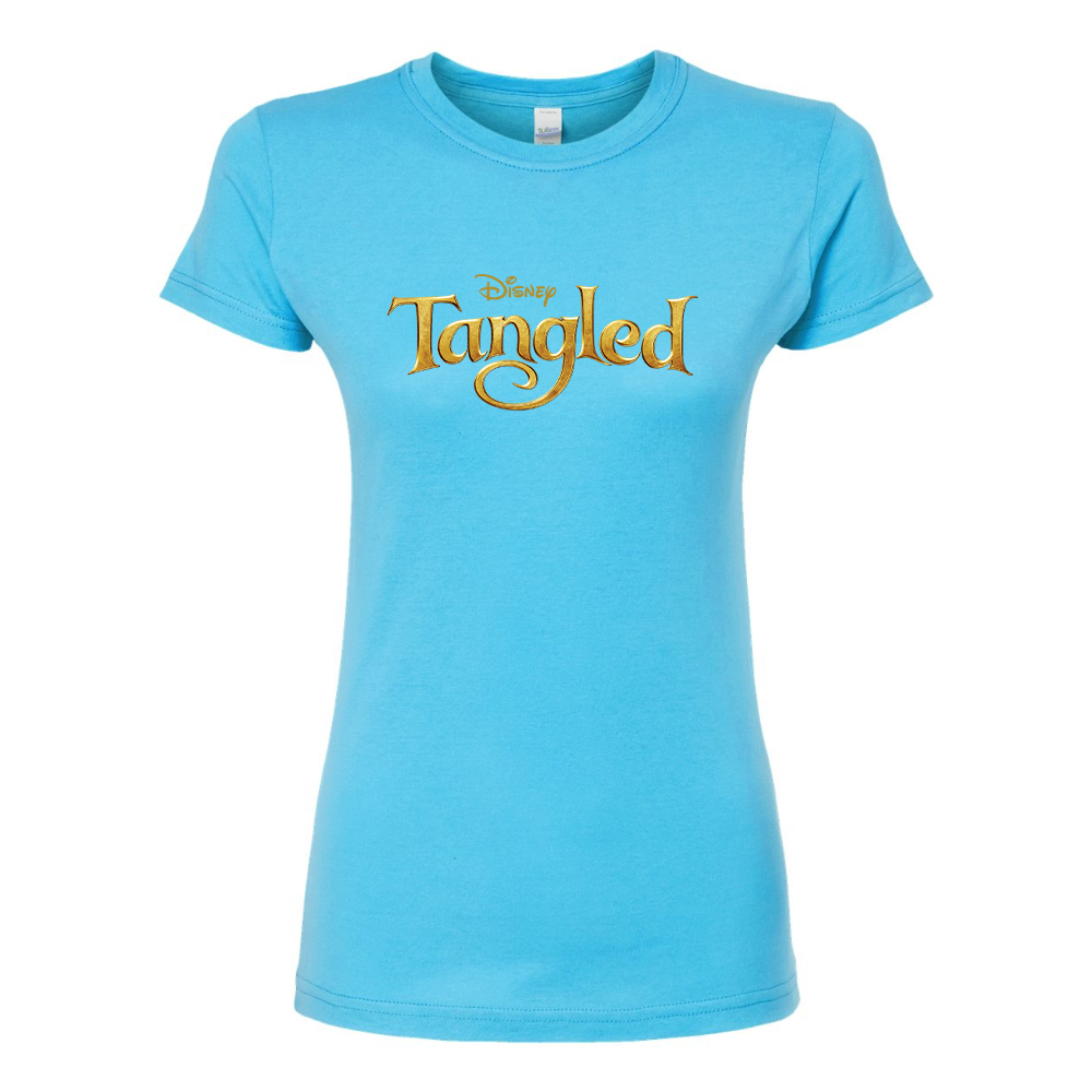 Women's Tangled Disney Cartoon Round Neck T-Shirt