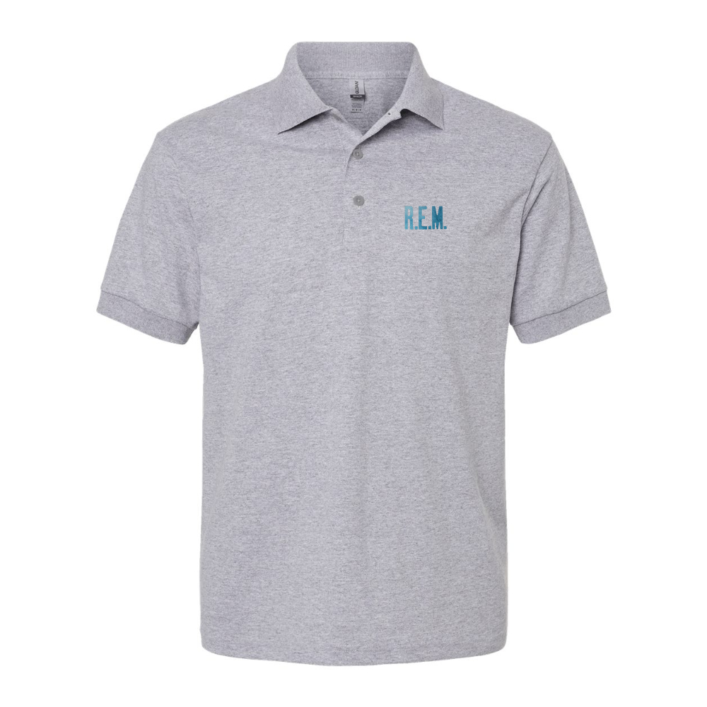 Men's R.E.M. Blue Dry Blend Jersey Polo - Grey