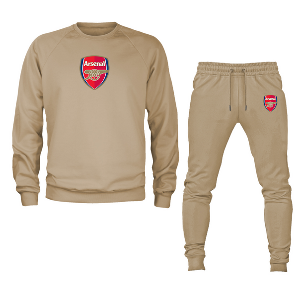 Men's Arsenal Soccer Logo Crewneck Sweatshirt Joggers Suit