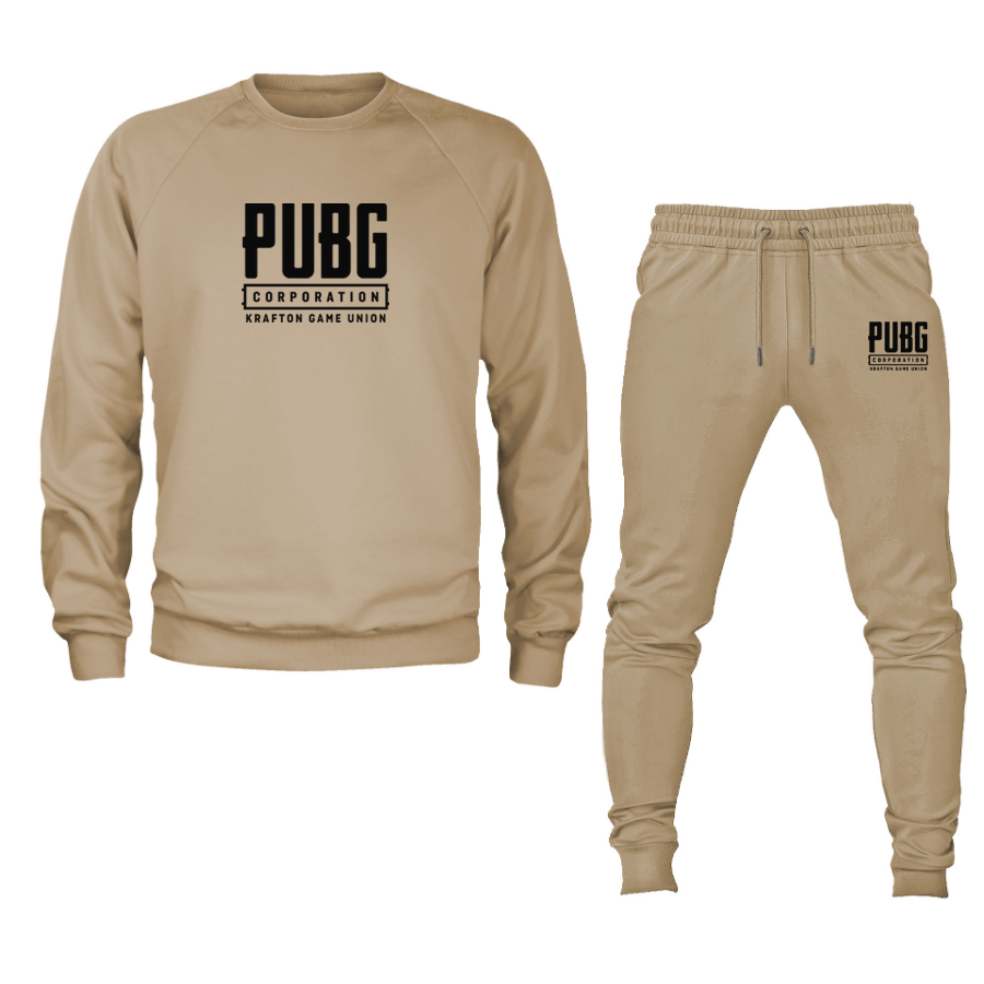 Men's PUBG Multiplayer Shooting Game Crewneck Sweatshirt Joggers Suit