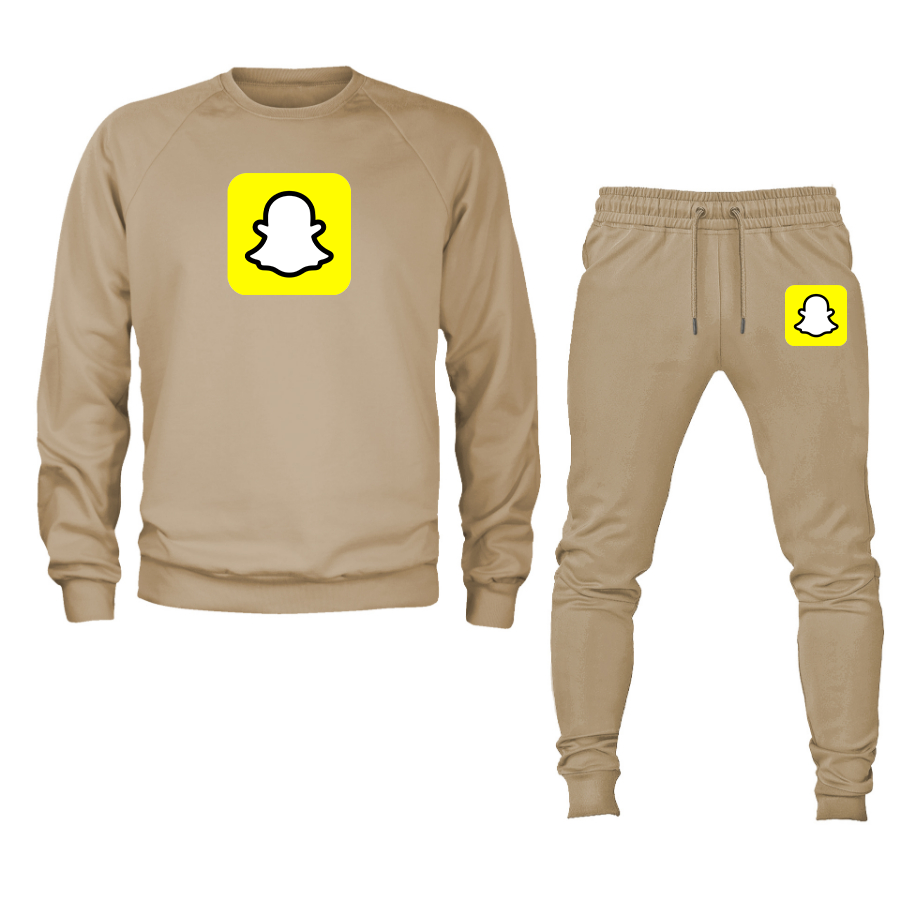 Men's Snapchat Social Crewneck Sweatshirt Joggers Suit