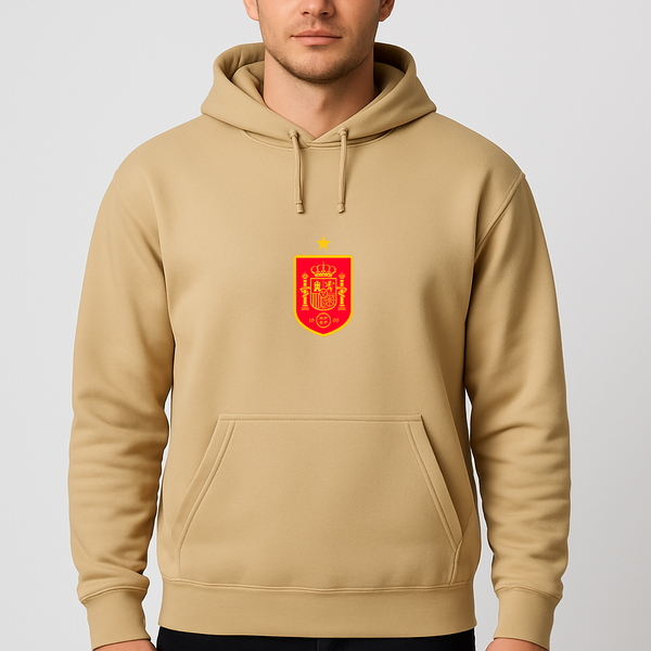Men's Spain Red Logo National Soccer Team Pullover Hoodie