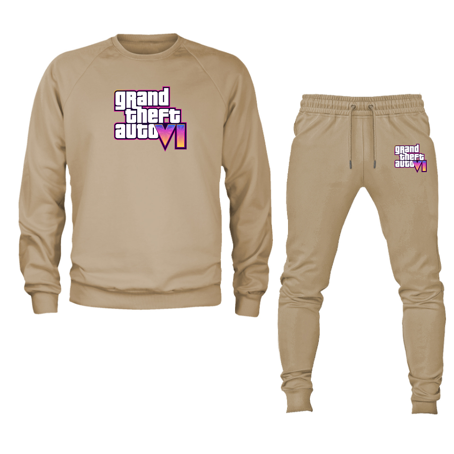 Men's GTA 6 Grand Theft Auto VI Crewneck Sweatshirt Joggers Suit Game