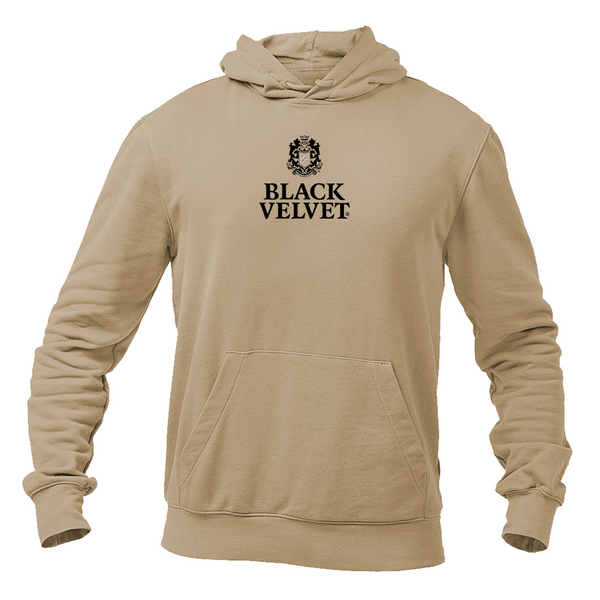 Men's Black Velvet Logo Pullover Hoodie