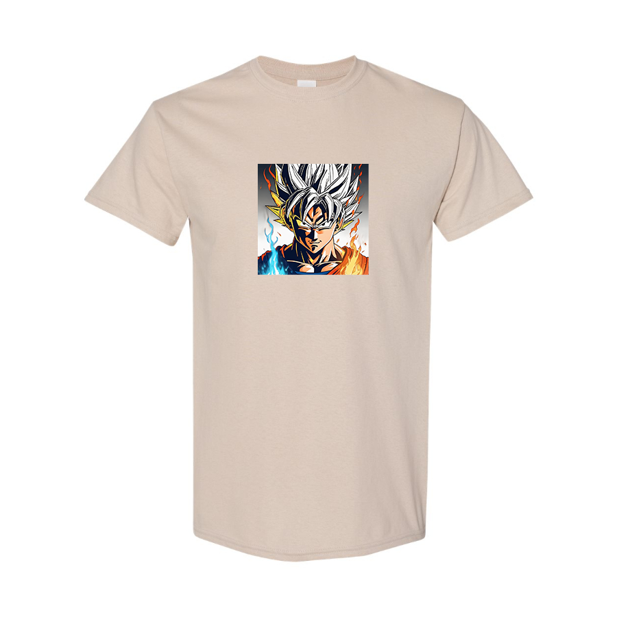 Men's Goku Fire Dragon Ball Z Cartoon Cotton T-Shirt
