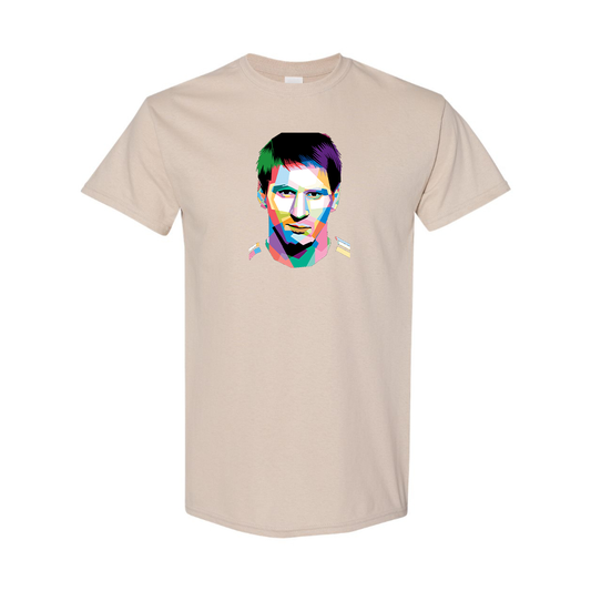 Youth Kids Lionel Messi Face Art Soccer Cotton T-Shirt