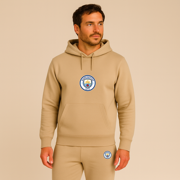 Men's Manchester City Soccer Logo Hoodie Joggers Set