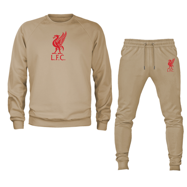 Men's Liverpool L.F.C. Soccer Logo Crewneck Sweatshirt Joggers Suit