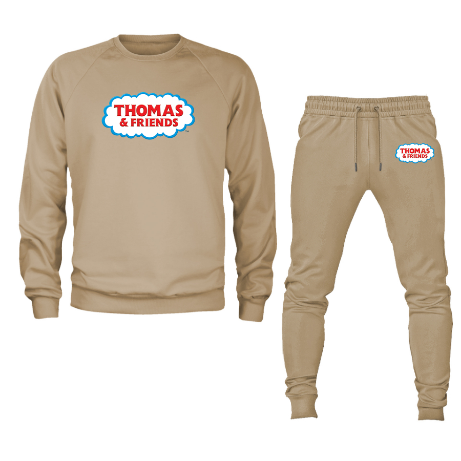 Men's Thomas & Friends Cartoons Crewneck Sweatshirt Joggers Suit