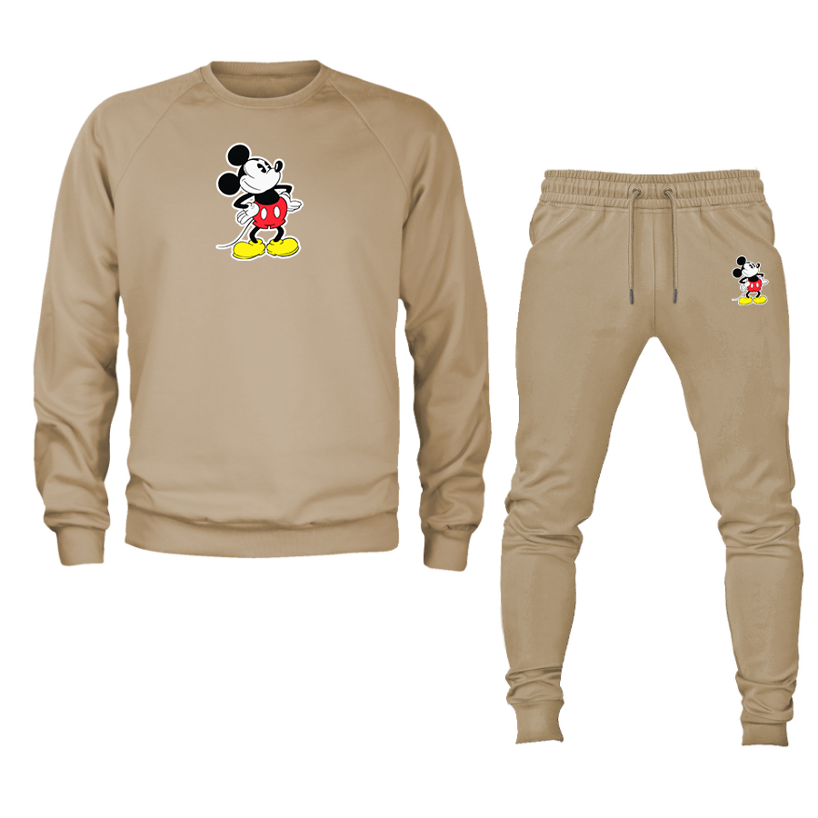 Men's Mickey Mouse Cartoon Crewneck Sweatshirt Joggers Suit