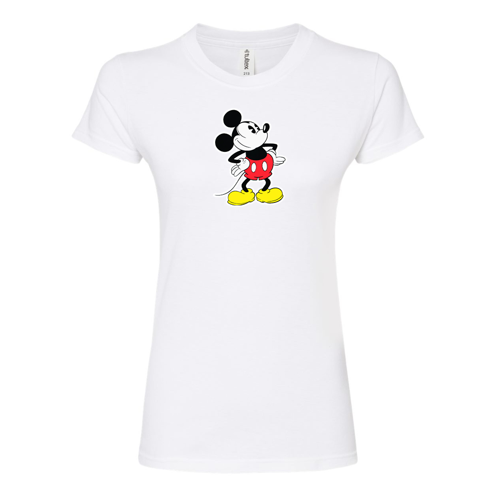 Women's Mickey Mouse Cartoon Round Neck T-Shirt