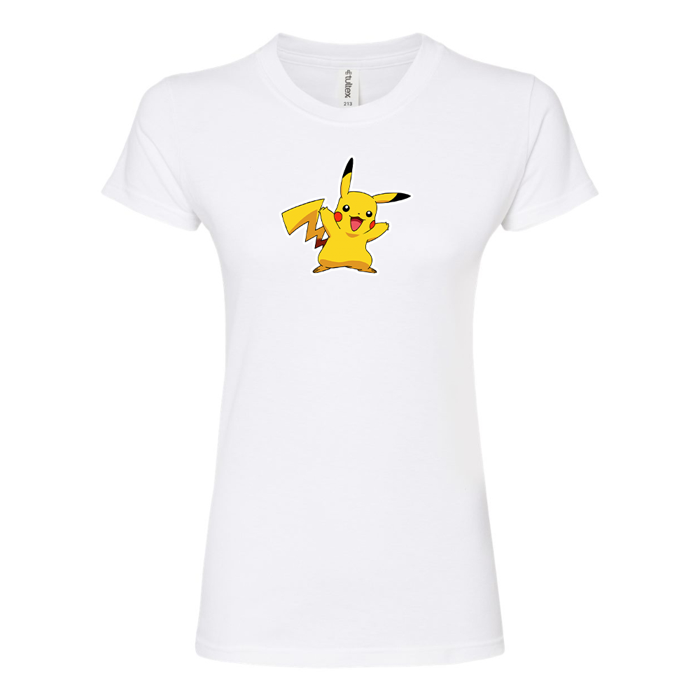 Women's Pikcahu Cartoon Round Neck T-Shirt