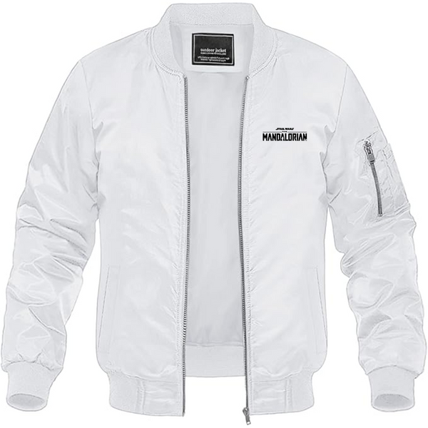 Men's Star Wars The Mandalorian Lightweight Bomber Jacket Windbreaker Softshell Varsity Jacket Coat
