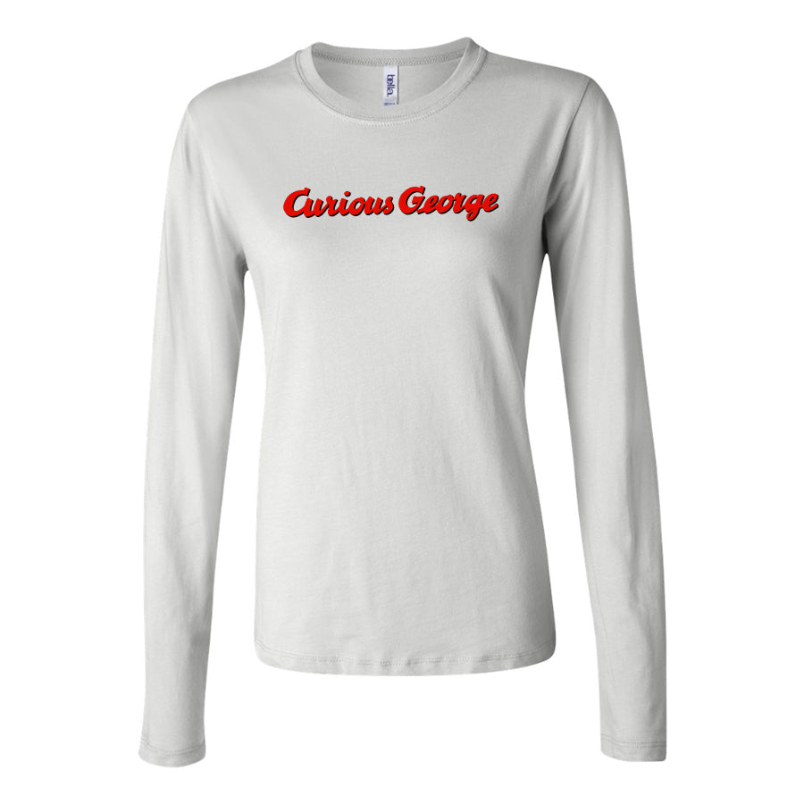 Women's Curious George Cartoon Long Sleeve T-Shirt