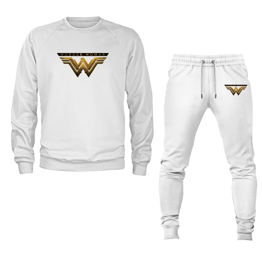 Men's Wonder Woman DC Superhero Crewneck Sweatshirt Joggers Suit