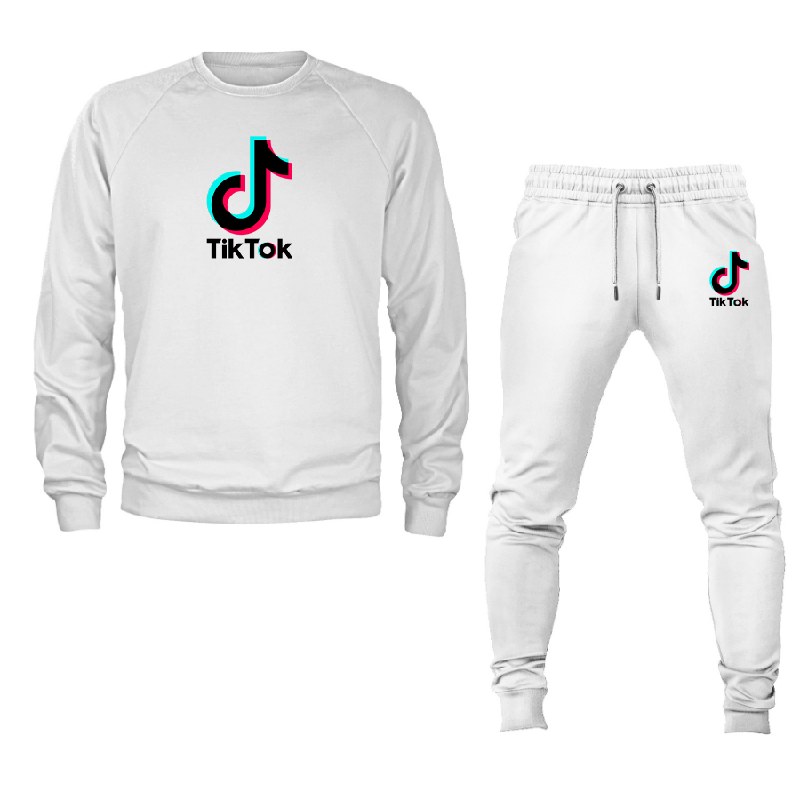 Men's TikTok Social Crewneck Sweatshirt Joggers Suit