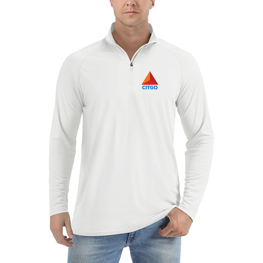 Men’s Citgo Gas Station - Lightweight Quarter-Zip Athletic Shirt – Long Sleeve Polyester Wear