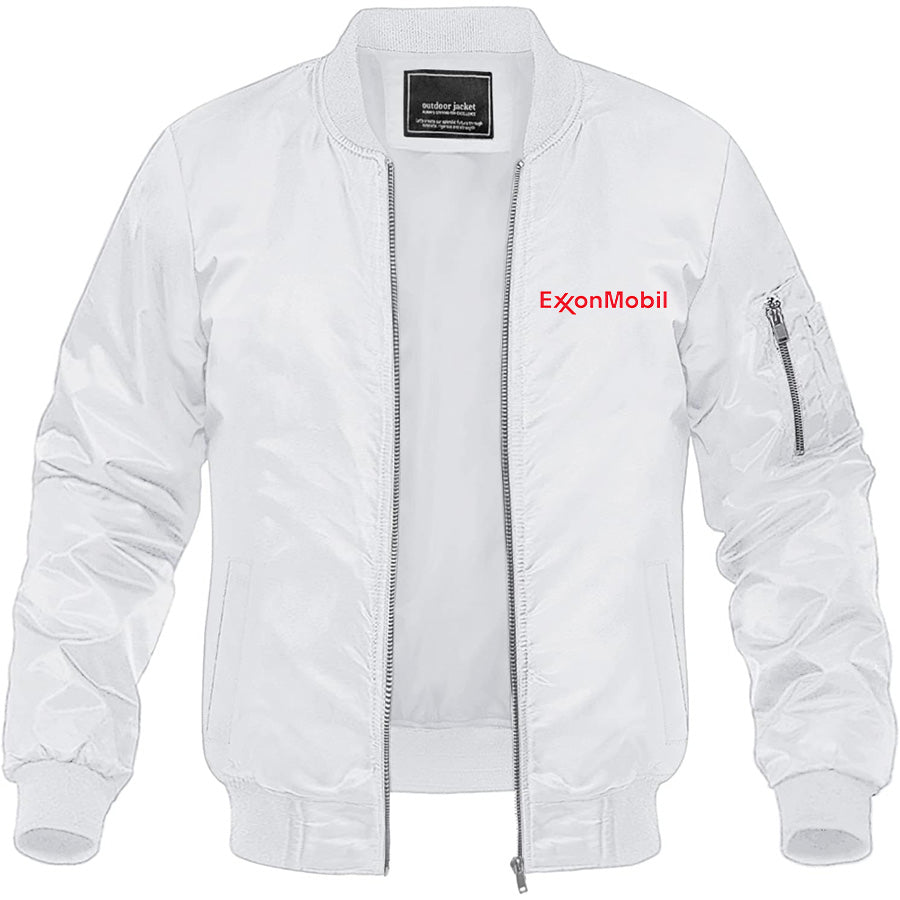 Men's Exxon Mobil Gas Station  Lightweight Bomber Jacket Windbreaker Softshell Varsity Jacket Coat