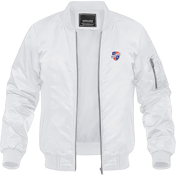 Men's Marquette Logo Lightweight Bomber Jacket Windbreaker Softshell Varsity Jacket Coat