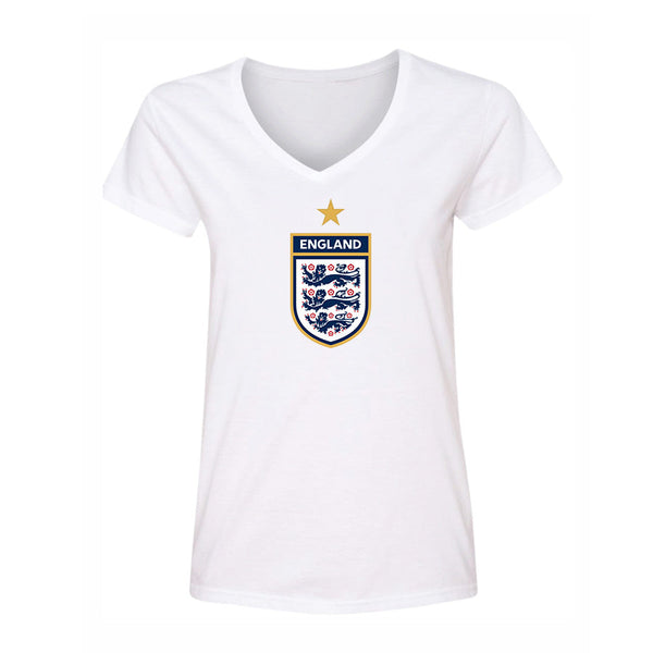 Women's England National Soccer Team V-Neck T-Shirt