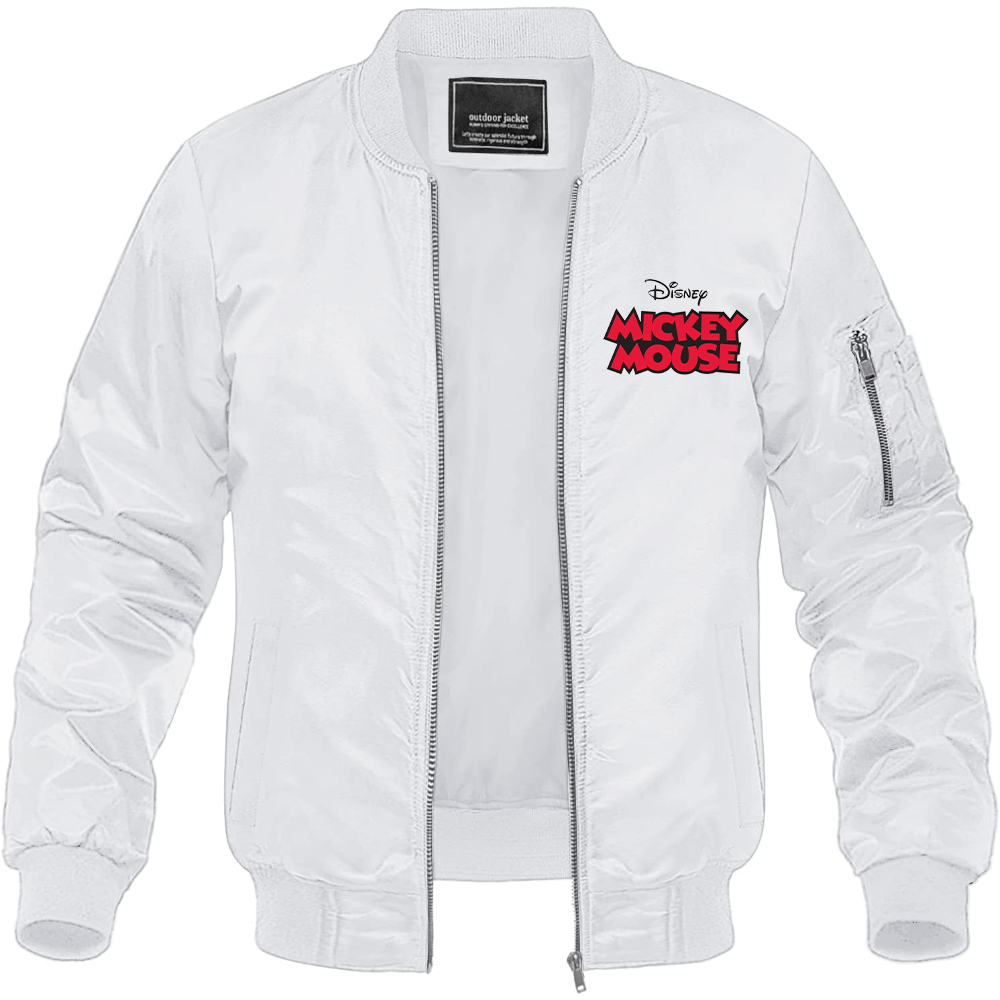 Men's Mickey Mouse Disney Lightweight Bomber Jacket Windbreaker Softshell Varsity Jacket Coat