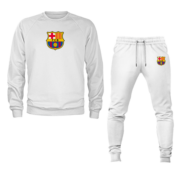 Men's F.C. Barcelona Soccer Logo Crewneck Sweatshirt Joggers Suit