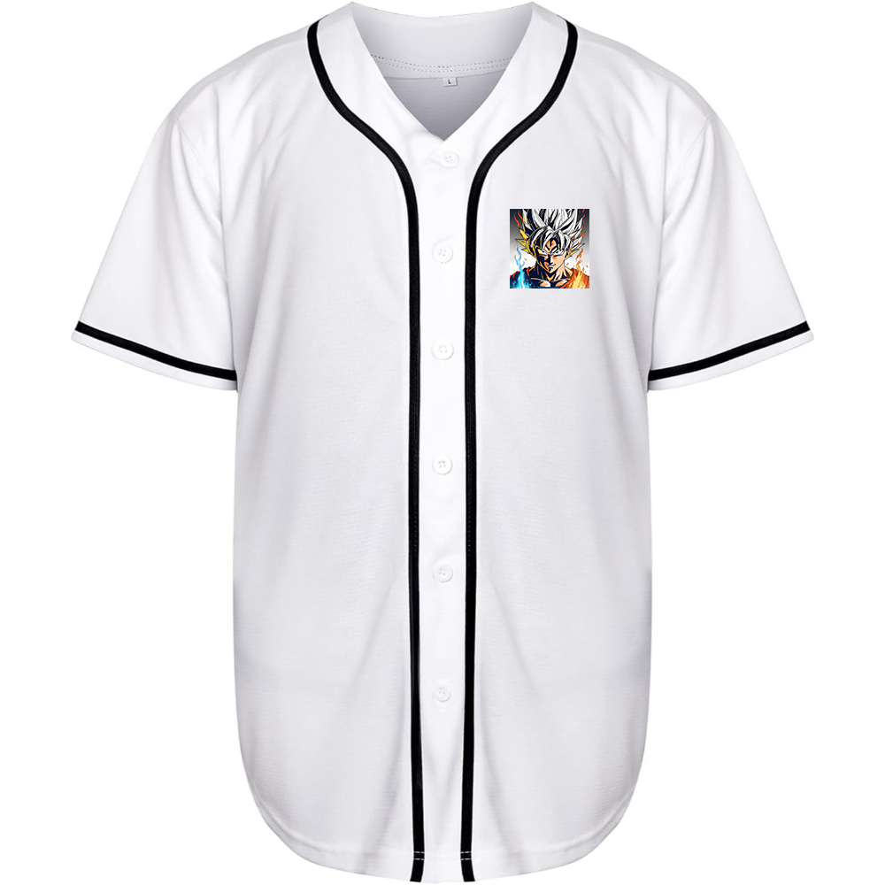 Men's Goku Fire Dragon Ball Z Cartoon Baseball Jersey