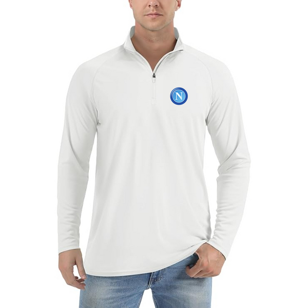 Men’s Napoli FC - Lightweight Quarter-Zip Athletic Shirt – Long Sleeve Performance Wear