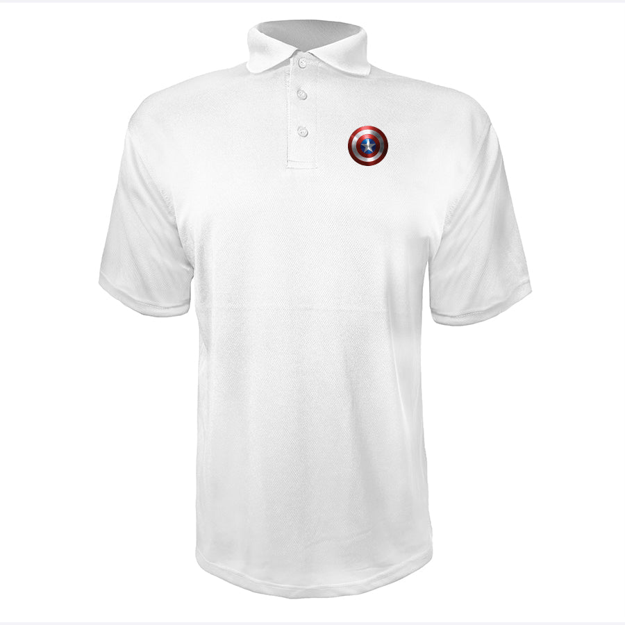 Men's Captain America Superhero Polyester Polo