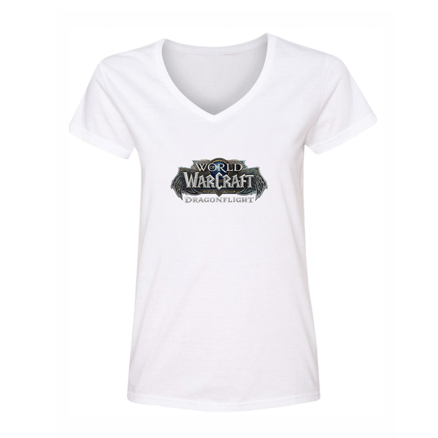 Women's World of Warcraft Dragon Flight Game V-Neck T-Shirt