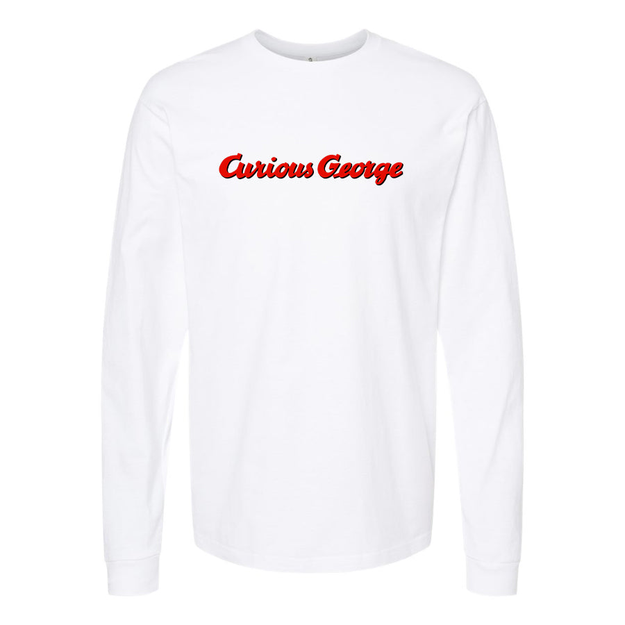 Men's Curious George Cartoon Long Sleeve T-Shirt