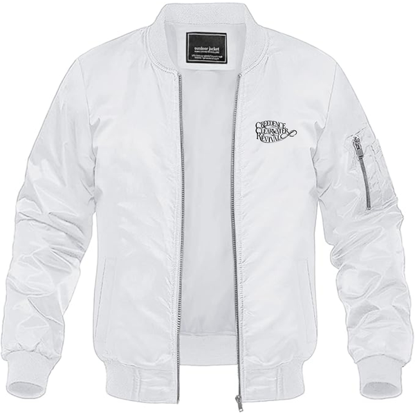 Men's Creedence Clearwater Revival Logo Lightweight Bomber Jacket Windbreaker Softshell Varsity Jacket Coat