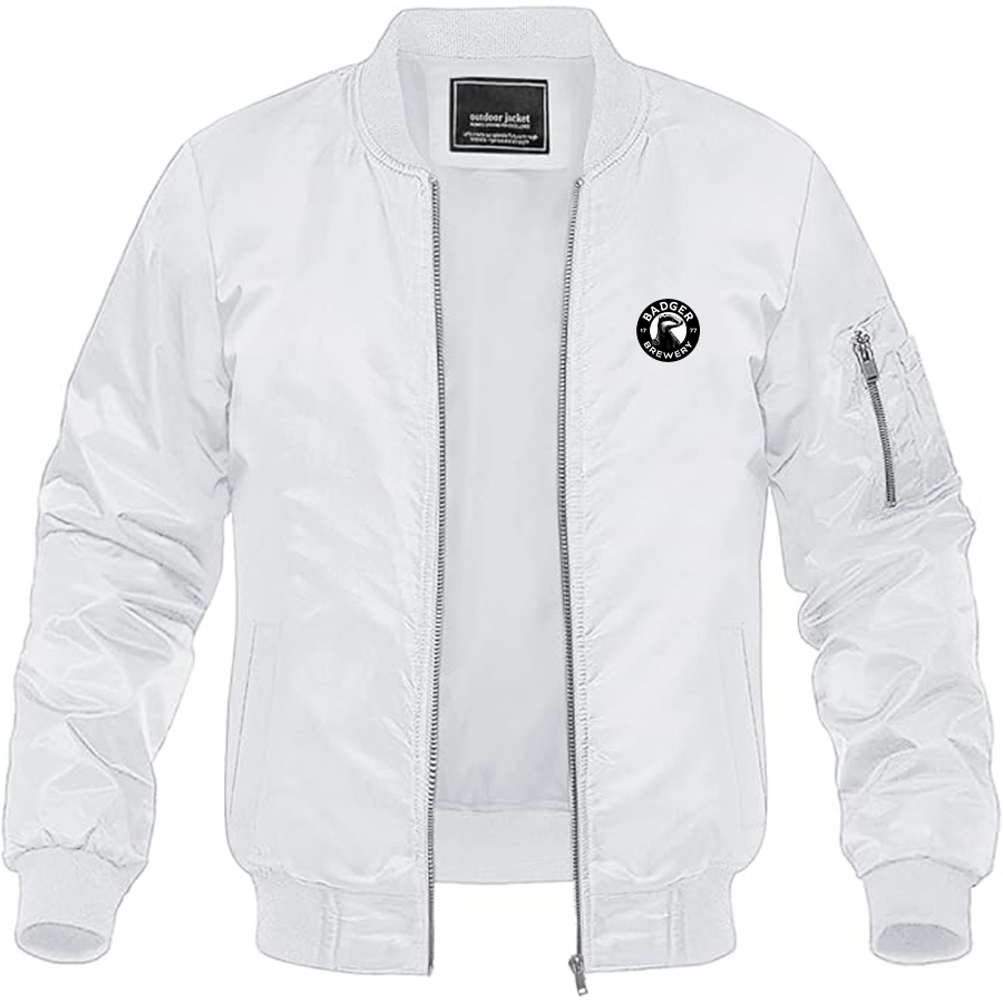 Men's Badger Brewery Logo Lightweight Bomber Jacket