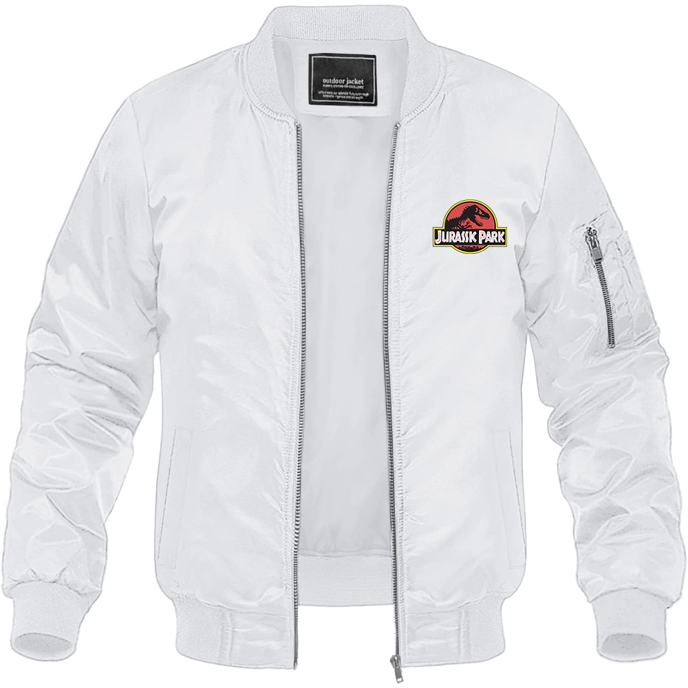 Men's Jurassic Park Movie Lightweight Bomber Jacket Windbreaker Softshell Varsity Jacket Coat