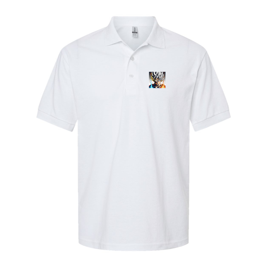 Men's Goku Fire Dragon Ball Z Cartoon Dry Blend Polo