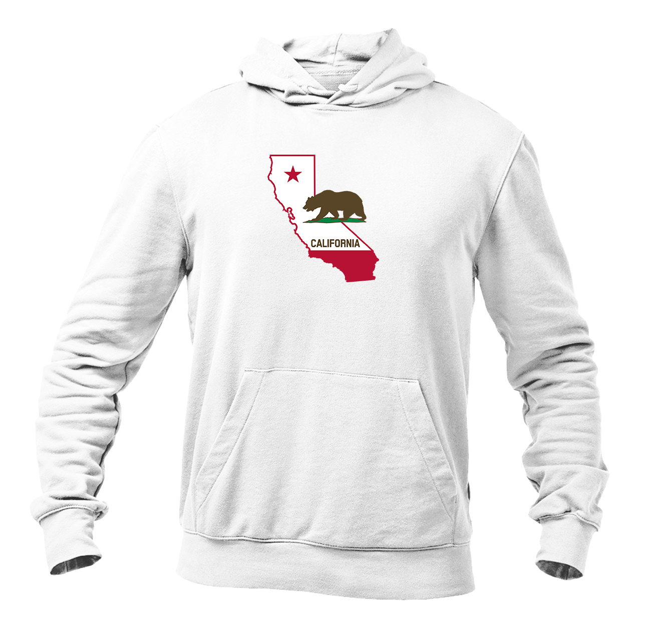 Men's California Bear Map Pullover Hoodie