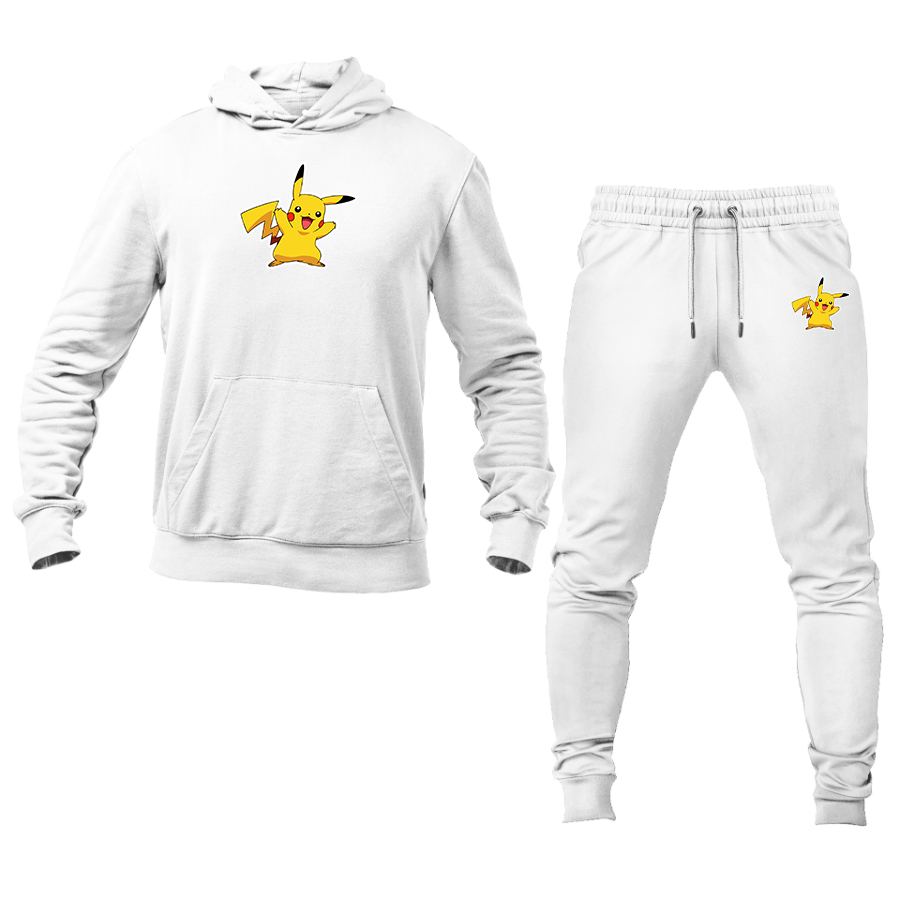 Men's Pikachu Cartoon Hoodie Joggers Set