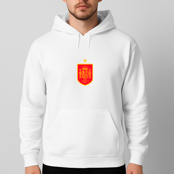Men's Spain Red Logo National Soccer Team Pullover Hoodie