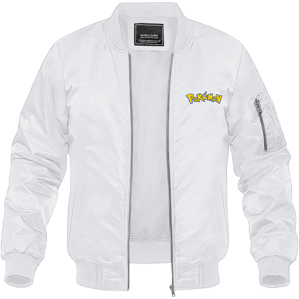 Men's Pokemon Cartoon Lightweight Bomber Jacket Windbreaker Softshell Varsity Jacket Coat