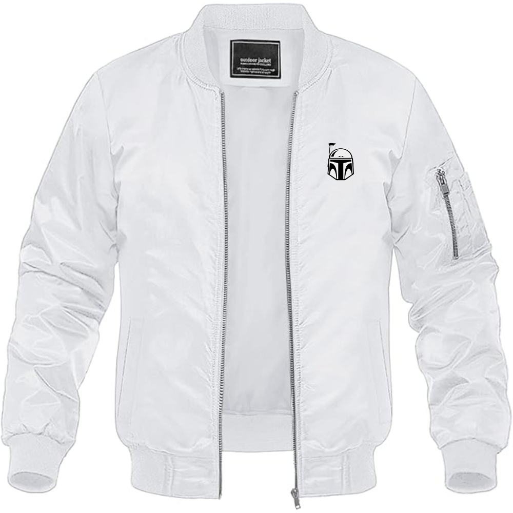 Men's Star Wars Boba Fett Helmet Lightweight Bomber Jacket